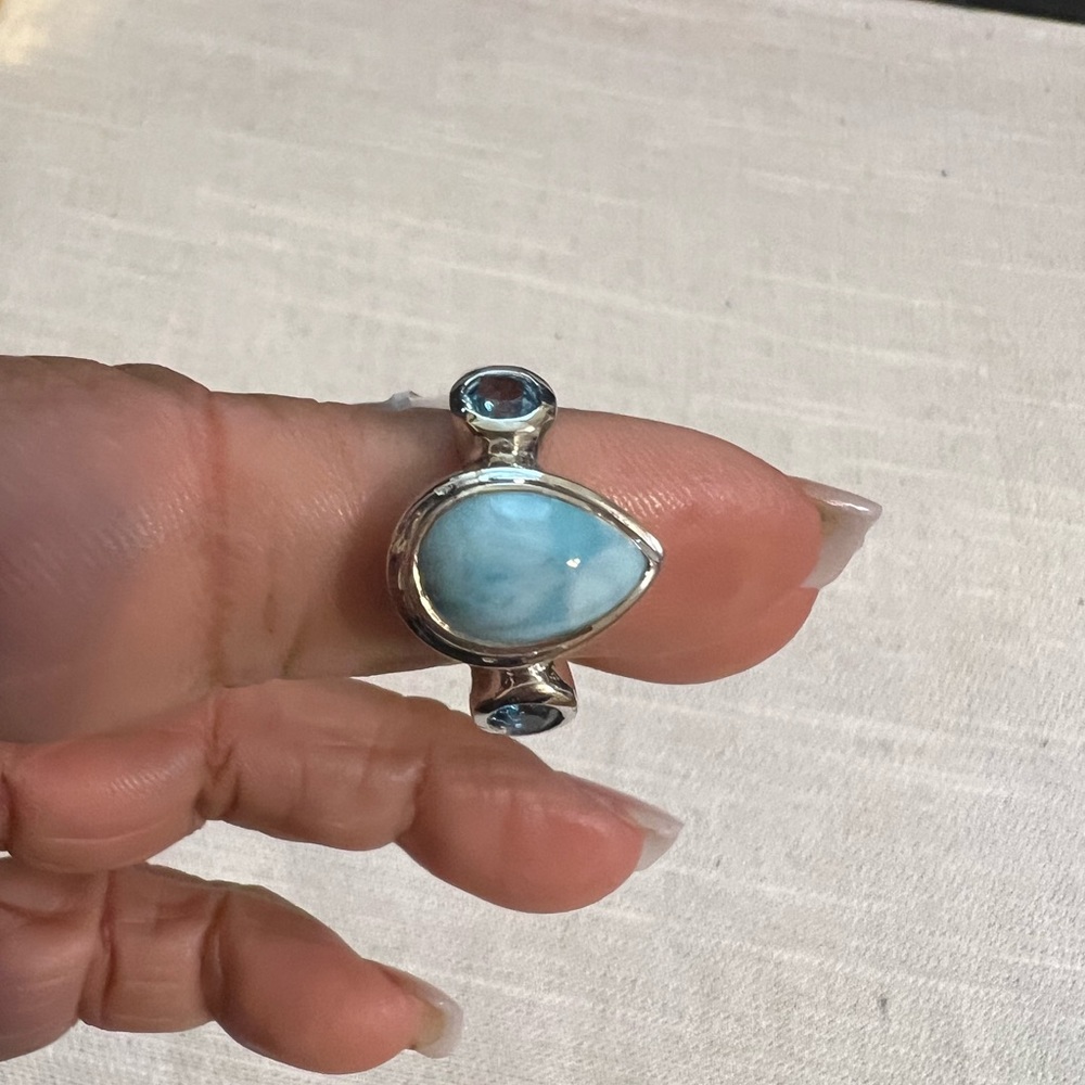 New Atlantic pear ring silver